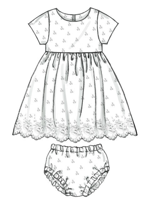 McCall's Sewing Pattern Infants' Lined Dirndl Dresses, Panties and Headband- M6015- S-M-L-XL