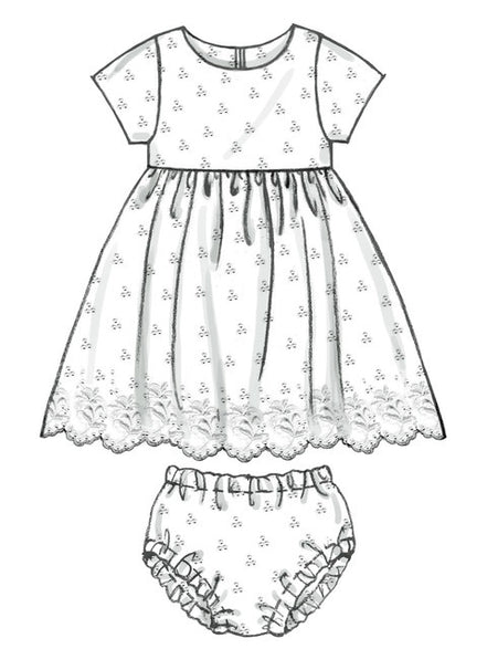 McCall's Sewing Pattern Infants' Lined Dirndl Dresses, Panties and Headband- M6015- S-M-L-XL