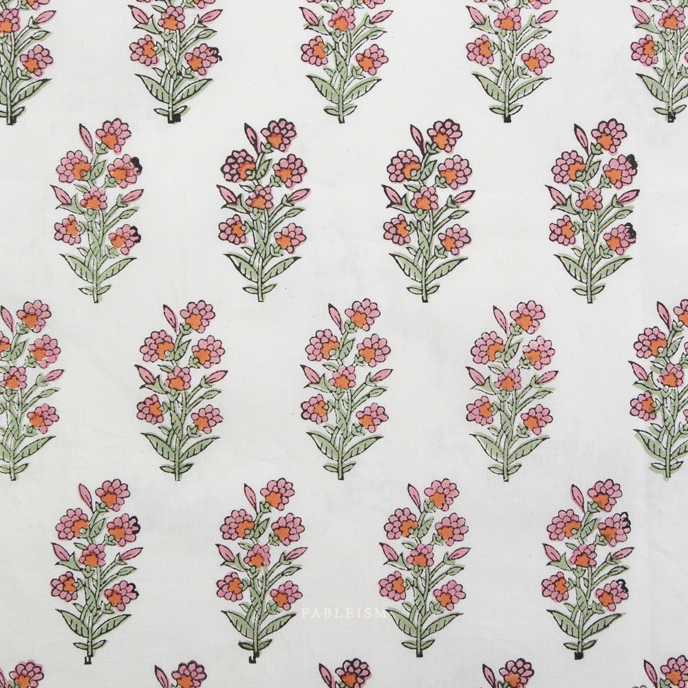 Wild Floral in Blushing- Indian Block Prints: Cottage- Fableism- 44