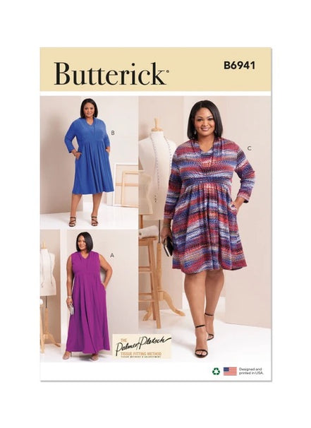 Butterick B6941 Sewing Pattern Women's Knit Dresses by Palmer/Pletsch