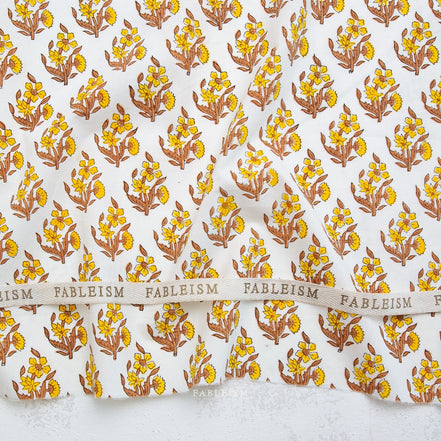 Weekend Floral in Summer- Indian Block Prints: Cottage- Fableism- 44"