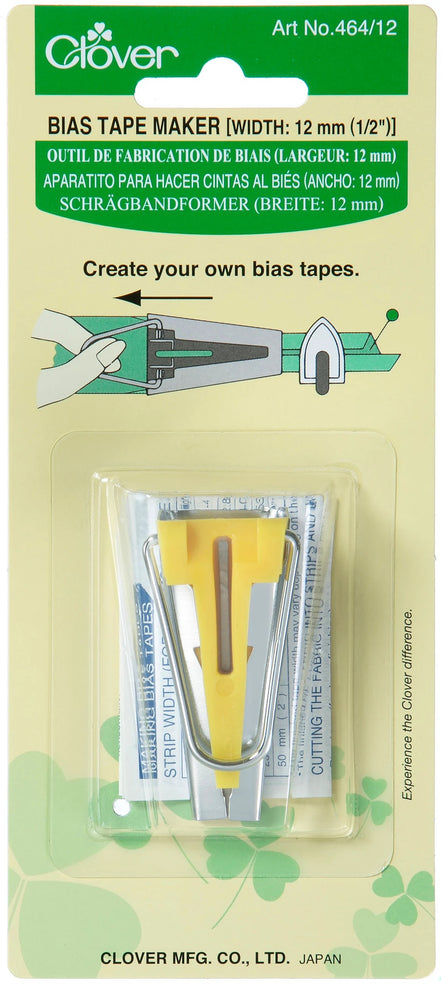 Clover Bias Tape Maker- 1/2" Width- Yellow