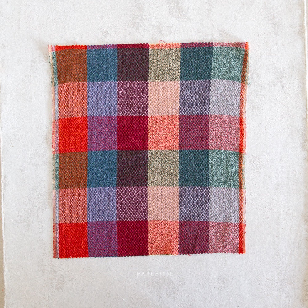 Waffle Happy Checkers in Sangria- Cotton Woven Fableism- 54