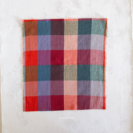 Waffle Happy Checkers in Sangria- Cotton Woven Fableism- 54"