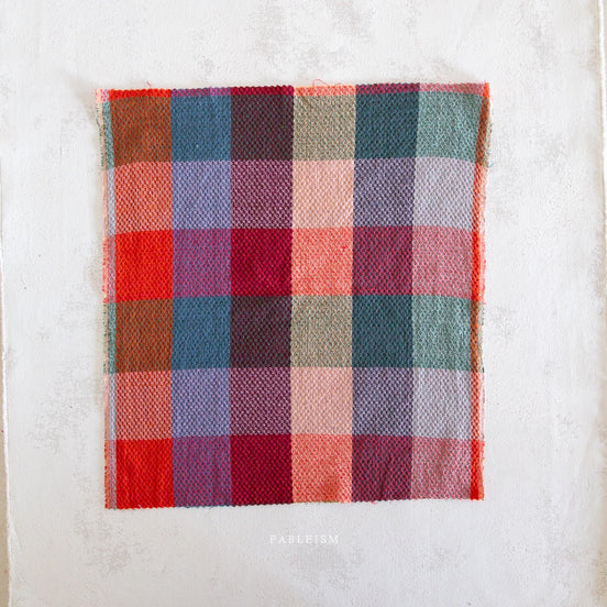 Waffle Happy Checkers in Sangria- Cotton Woven Fableism- 54"