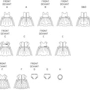 McCall's Sewing Pattern Infants' Lined Dirndl Dresses, Panties and Headband- M6015- S-M-L-XL