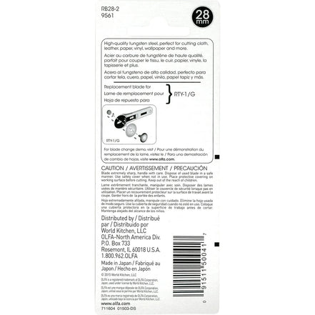 Olfa Replacement Rotary Blades- 28MM- 2 Pack