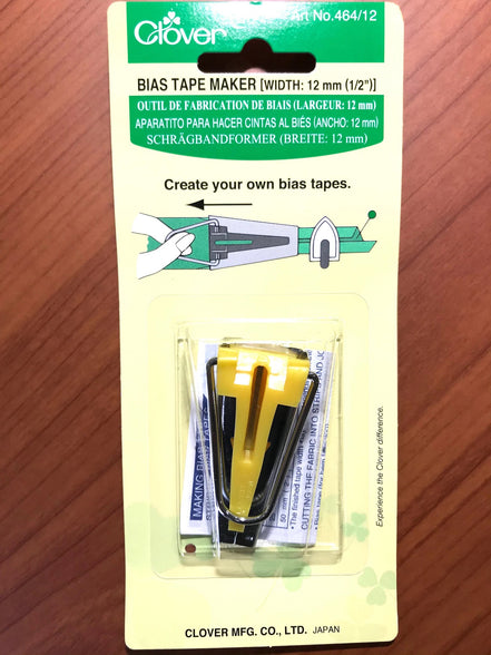 Clover Bias Tape Maker- 1/2" Width- Yellow