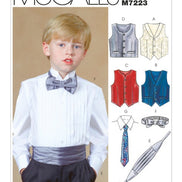 McCall's Sewing Pattern Children's/Boys' Lined Vests, Cummerbund, Bow Tie and Necktie- M7223- (3-4-5-6), (7-8-10-12)