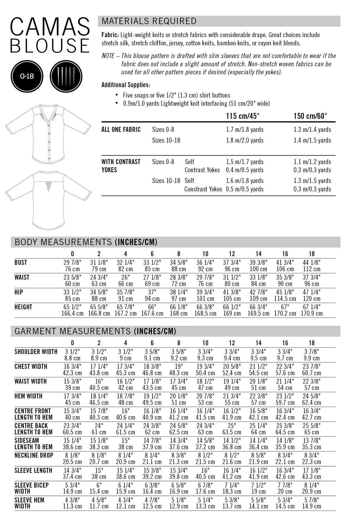 Camas Blouse- Thread Theory Paper Pattern