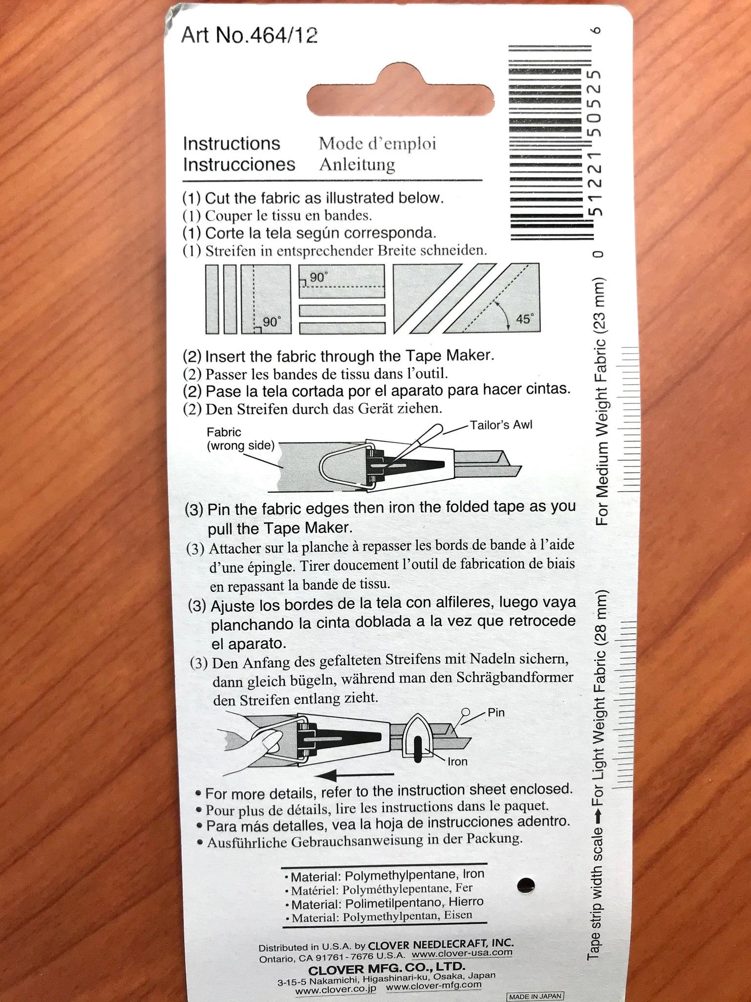 Clover Bias Tape Maker- 1/2