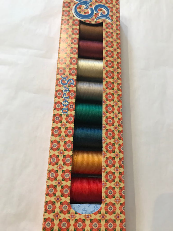 Sajou Selection Box- 8 Spools SILK THREAD- Assortment #2 (Autumnal Colors)