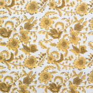 Country Floral in Yellow- Indian Block Prints: Cottage- Fableism- 44