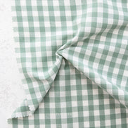 Camp Gingham- “Scout Green” Blue- Green- Fableism- 44” Wide- Cotton Woven- 3/8” Squares