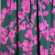 Atelier Jupe- Fuchsia Flowers on Dark Green Viscose Fabric- 57” Wide
