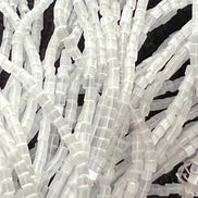 Satin White Bugle Beads Round 1/2* Czech Glass Beads (2175)
