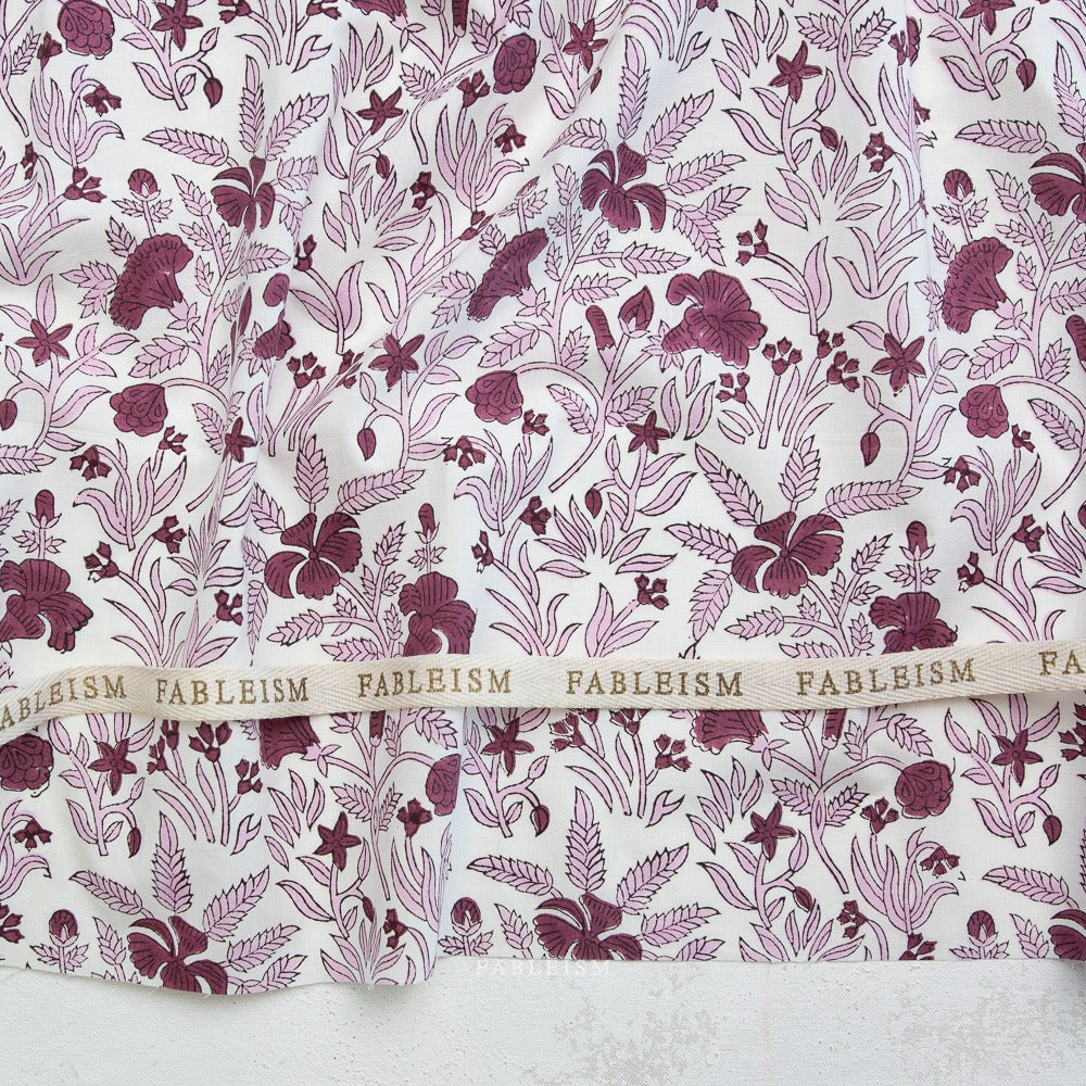 Cozy Floral in Purple- Indian Block Prints: Cottage- Fableism- 44