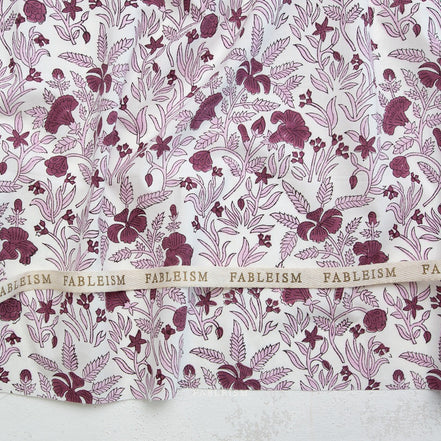 Cozy Floral in Purple- Indian Block Prints: Cottage- Fableism- 44"