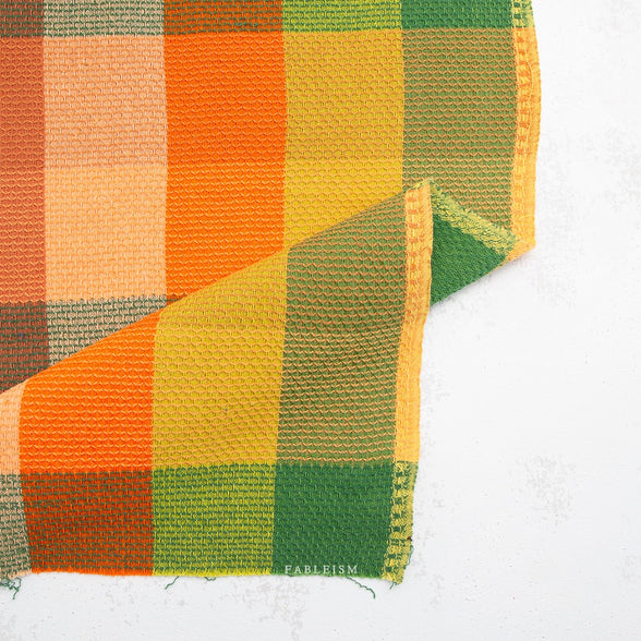 Waffle Happy Checkers in Cider- Cotton Woven Fableism- 54"
