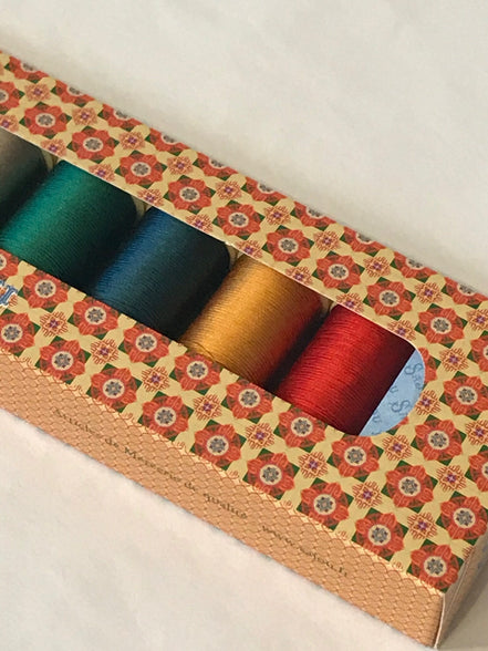 Sajou Selection Box- 8 Spools SILK THREAD- Assortment #2 (Autumnal Colors)