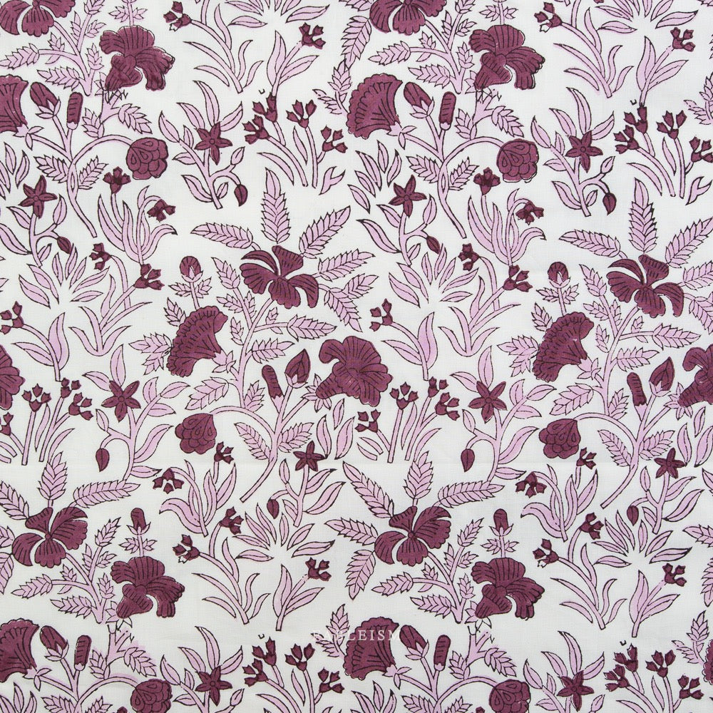 Cozy Floral in Purple- Indian Block Prints: Cottage- Fableism- 44
