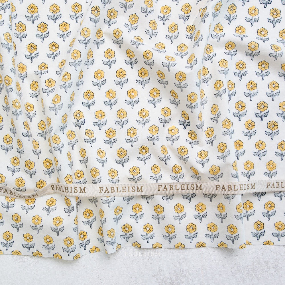 Flowerling in Yellow- Indian Block Prints: Cottage- Fableism- 44