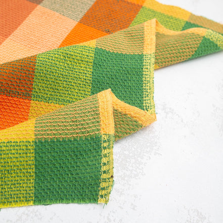 Waffle Happy Checkers in Cider- Cotton Woven Fableism- 54"