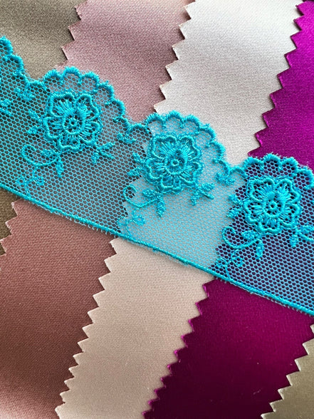 Blue Valenciennes Lace Trim- 1.3"- 4108