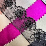 Black Valenciennes Lace Trim- 1.3