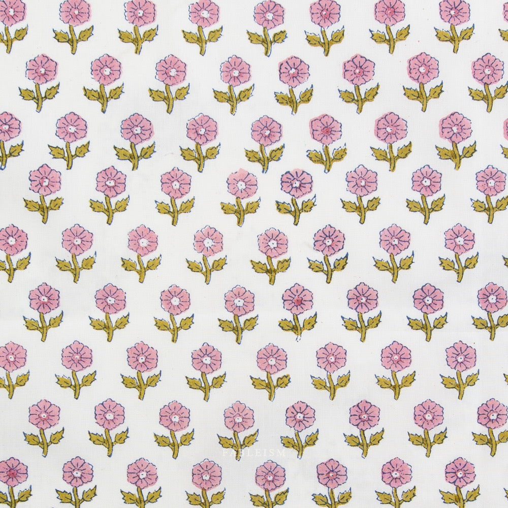 Flowerling in Pink- Indian Block Prints: Cottage- Fableism- 44