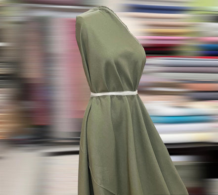 Olive Green "O.D. Green" Brussels Washer Linen- Rayon Blend Fabric- 52" Wide