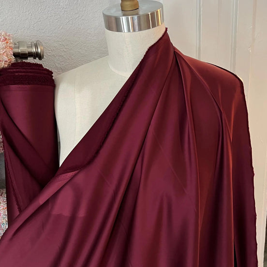 Dark Wine- Poly Stretch Satin- 56” Wide- Medium Weight