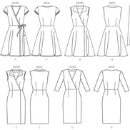 McCall's Sewing Pattern Misses' Wrap Dresses and Belt- M6959- 6-8-10-12-14