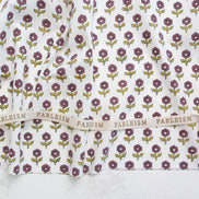 Flowerling in Eggplant- Indian Block Prints: Cottage- Fableism- 44