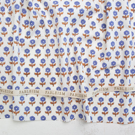 Flowerling in Violet- Indian Block Prints: Cottage- Fableism- 44"