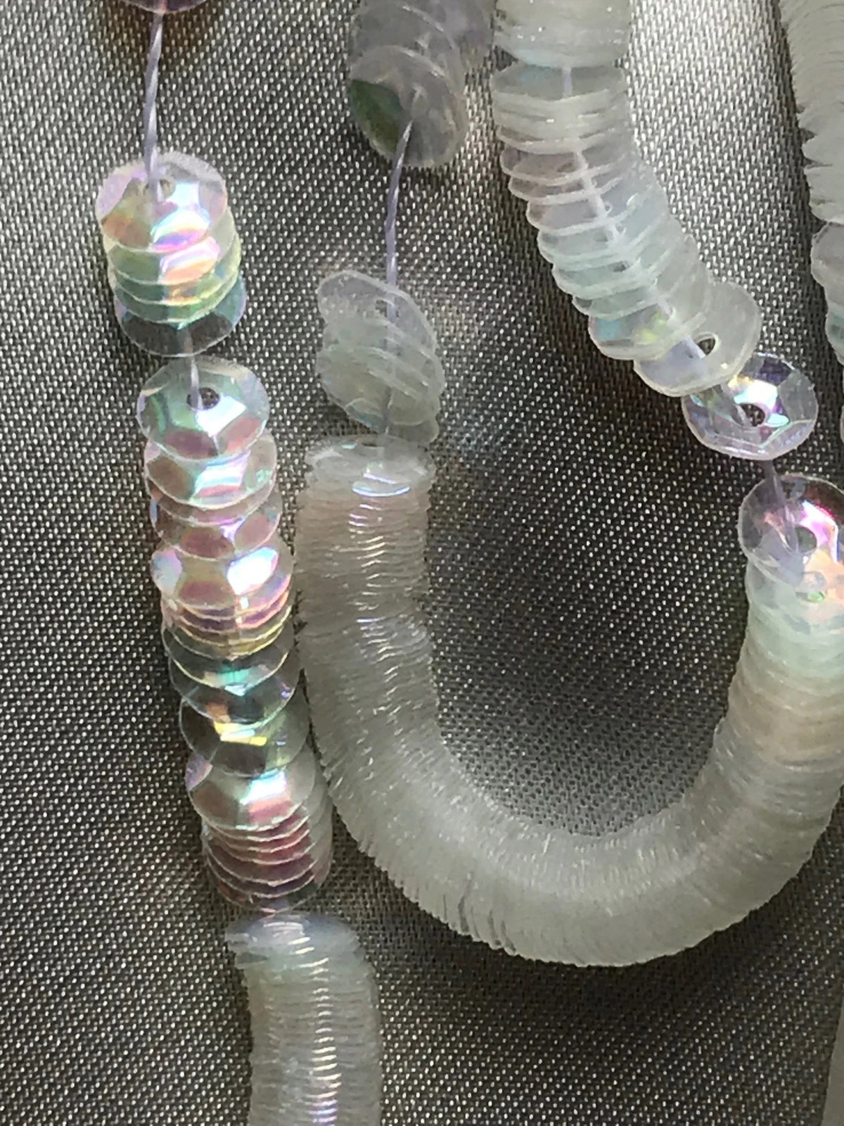 Transparent Iridescent Cup Sequins 3MM (14292), 4MM (1453), 5MM (14255)- High Grade- Strung For Professional Use