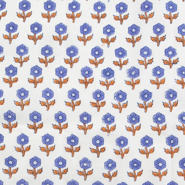 Flowerling in Violet- Indian Block Prints: Cottage- Fableism- 44"