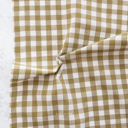 Camp Gingham- “Moss” Brown- Green- Fableism- 44” Wide- Cotton Woven- 3/8” Squares