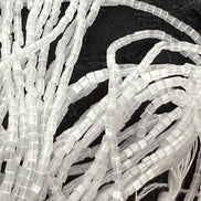 Satin White Bugle Beads Round 1/2* Czech Glass Beads (2175)