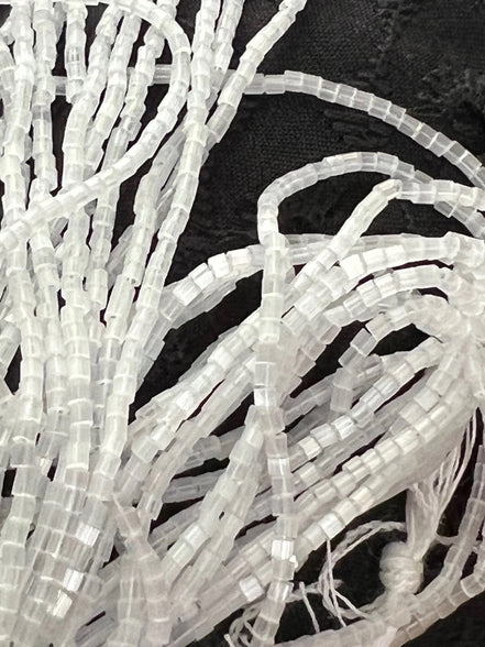 Satin White Bugle Beads Round 1/2* Czech Glass Beads (2175)