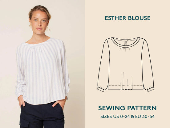 Esther Blouse- Wardrobe By Me- Paper Pattern- Sizes 0-24
