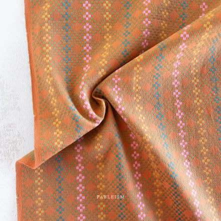 Woven Cotton Fabric- “Mosaic- Amaretto”- Lucky Loom- Fableism- 44” Wide