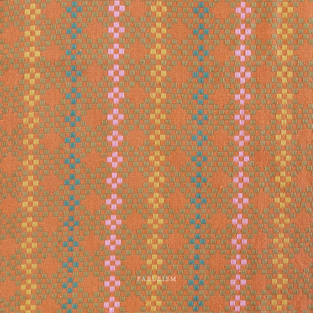 Woven Cotton Fabric- “Mosaic- Amaretto”- Lucky Loom- Fableism- 44” Wide