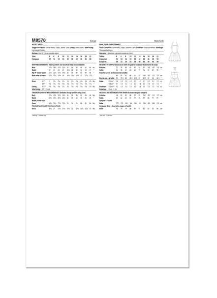 McCall's Sewing Pattern Misses' Dress by Brandi Joan- M8578- (4-6-8-10-12)(14-16-18-20-22)