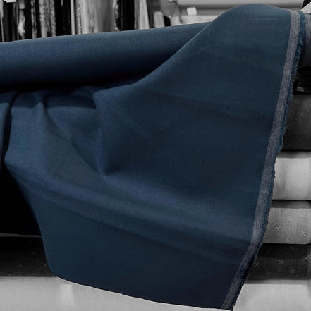 Dark Blue Essex Linen “Midnight"- Cotton Blend Fabric- 43" Wide
