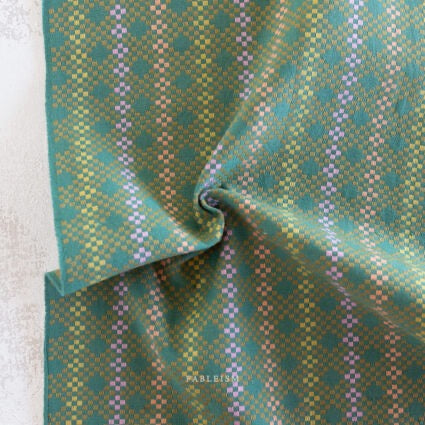 Woven Cotton Fabric- “Mosaic- Melon”- Lucky Loom- Fableism- 44” Wide