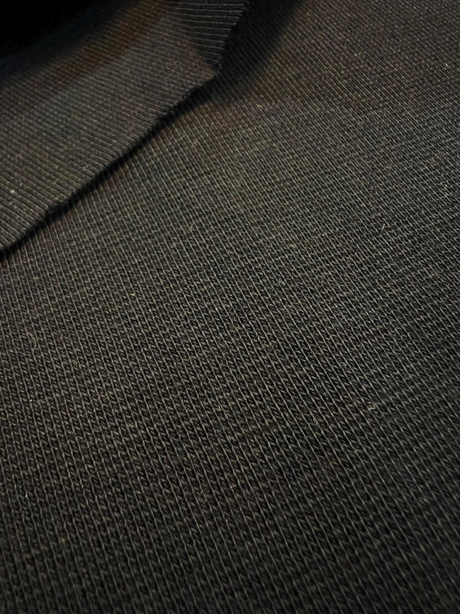 Black “Onyx” Avalon 1x1 Rib Knit Cotton Fabric- 68” Wide