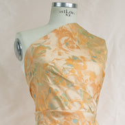 Peach, Aqua Blue Silk Blend Jacquard- 55