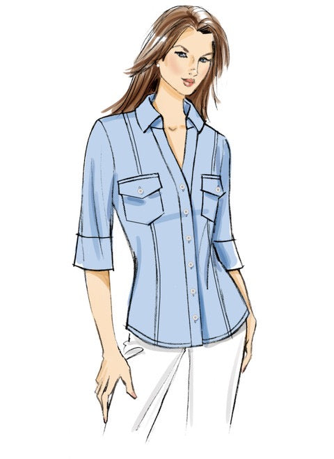 Butterick B7055 Sewing Pattern Shirts with Princess Seams by Tammie Pontsler for Palmer/Pletsch- Sizes 8-16
