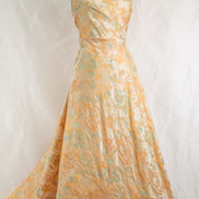 Peach, Aqua Blue Silk Blend Jacquard- 55